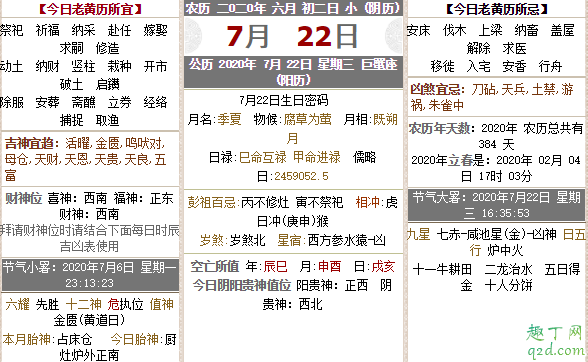 2020年大暑日老黃歷 2020年大暑那日辦事日子好嗎2